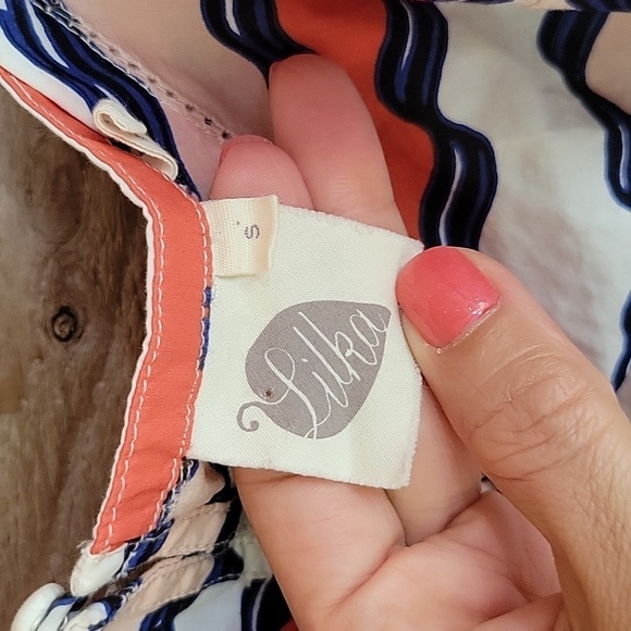 Anthropologie Lilka Size Small Orange, Blue, and White Tank Top - Picture 4 of 8